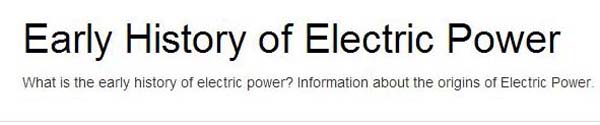 EarlyHistoryofElectricPower