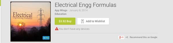 Electrical Engg Formulas